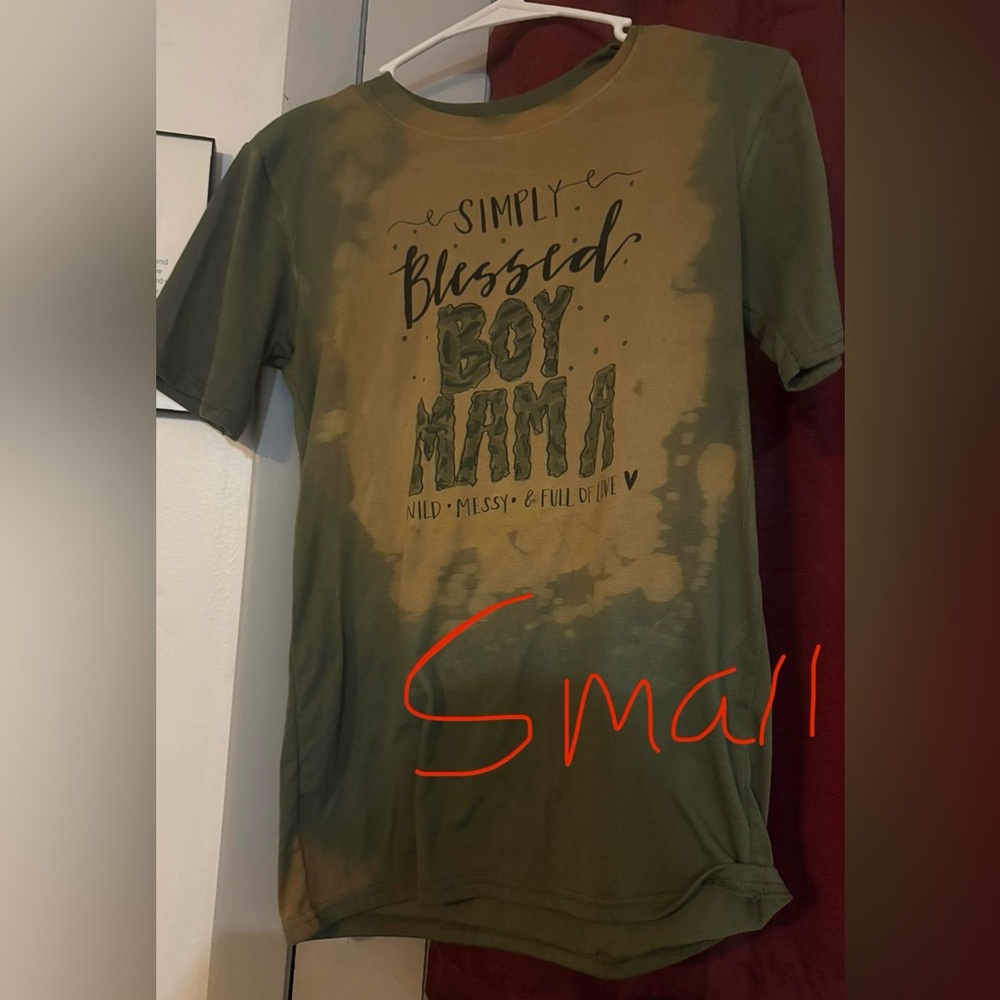 Simply Blessed Boy Mama Olive Green Graphic Tee
